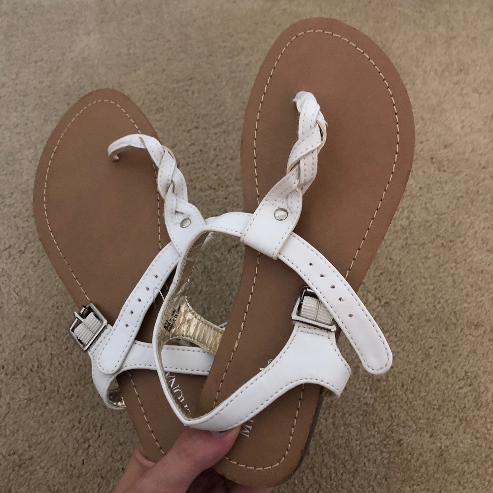 merona white braid sandals 6.5